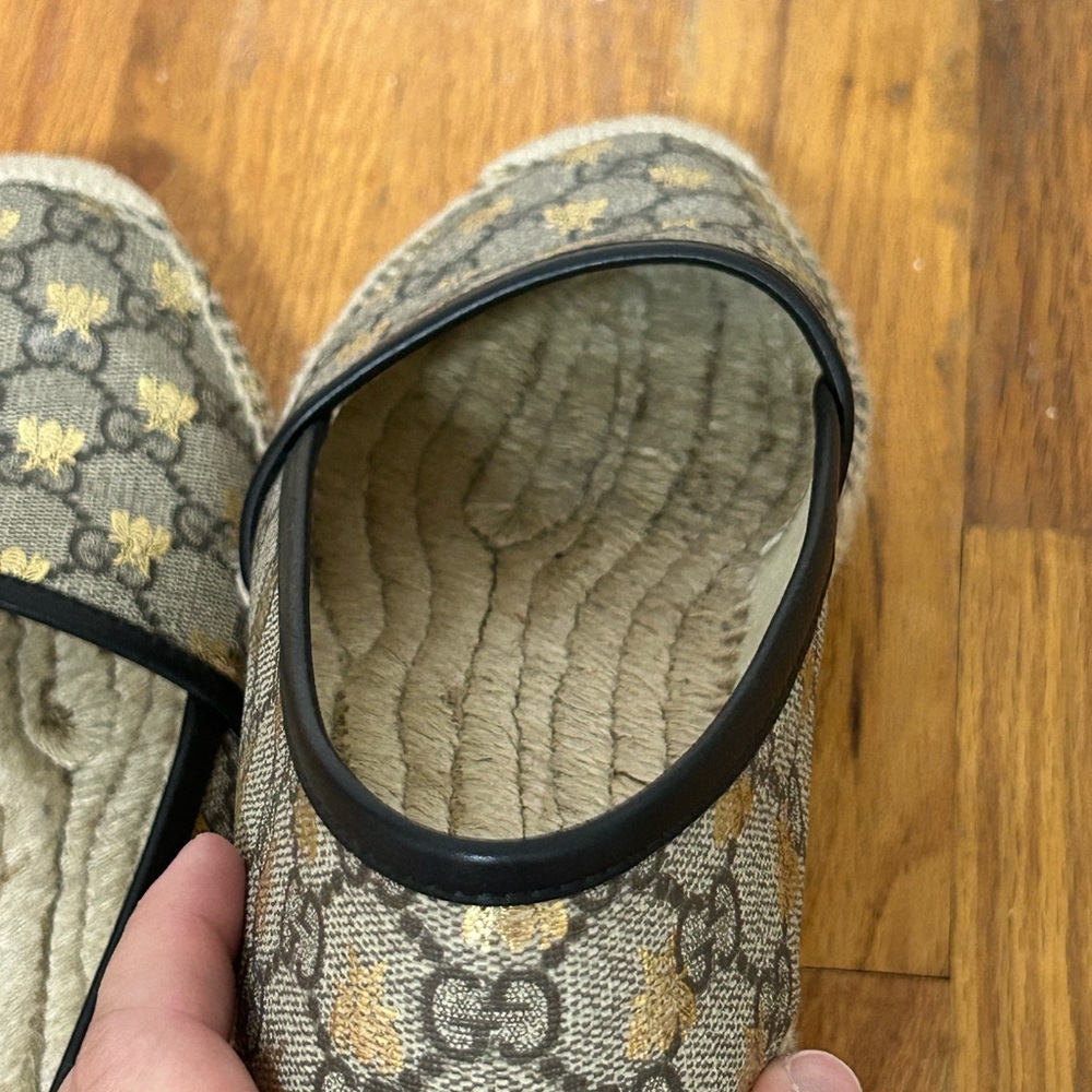GUCCI GG Supreme Monogram Bees Espadrille Flats US Womens - Picture 3 of 5